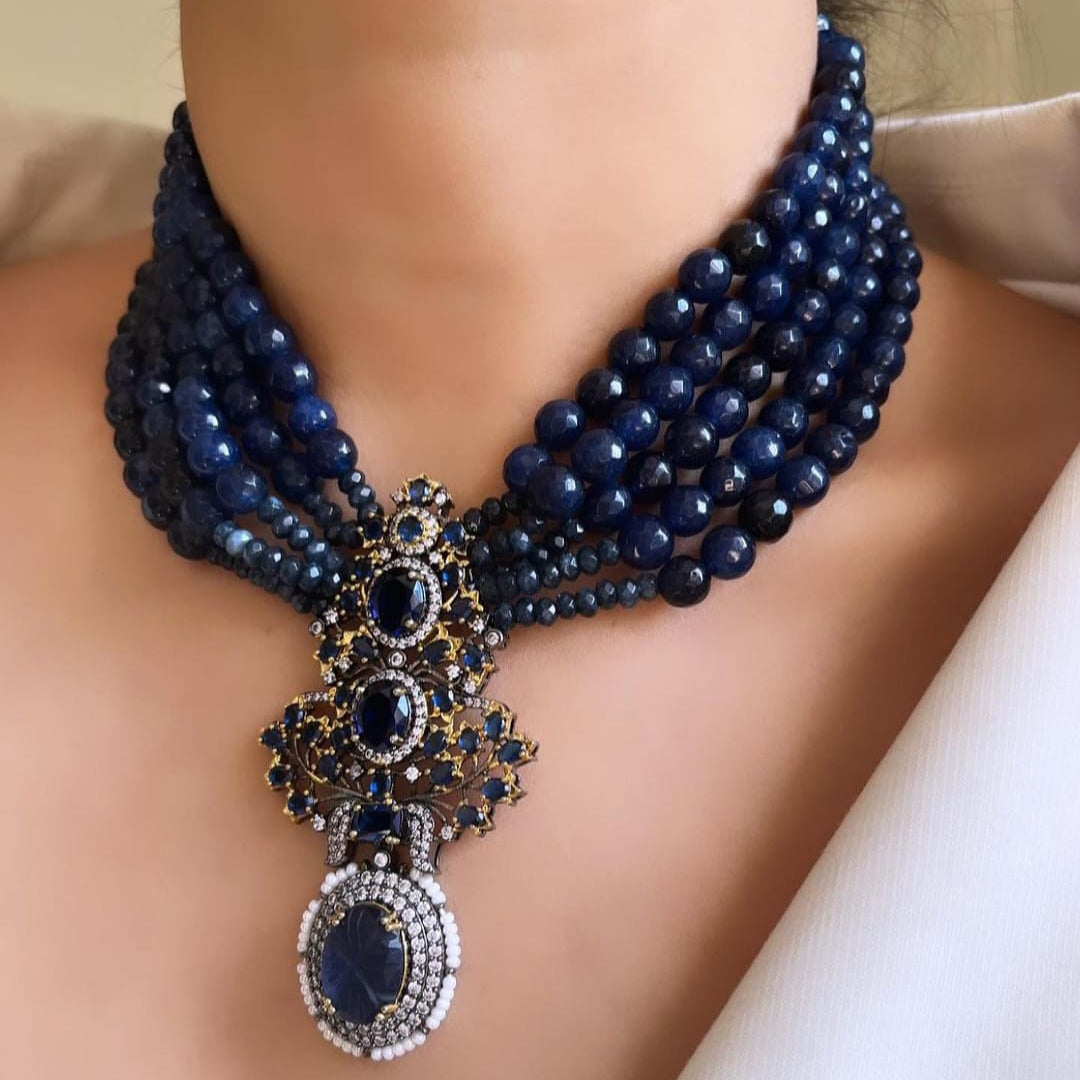 Emerald Sabya inspired Necklace Indian Jewelry Indian Choker Indian Wedding necklace