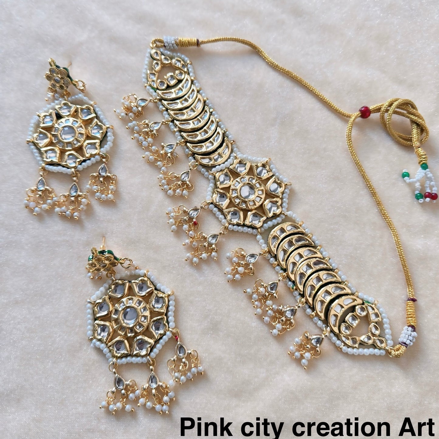 Kundan Meena Chokar Set With Two Beautiful Earrings